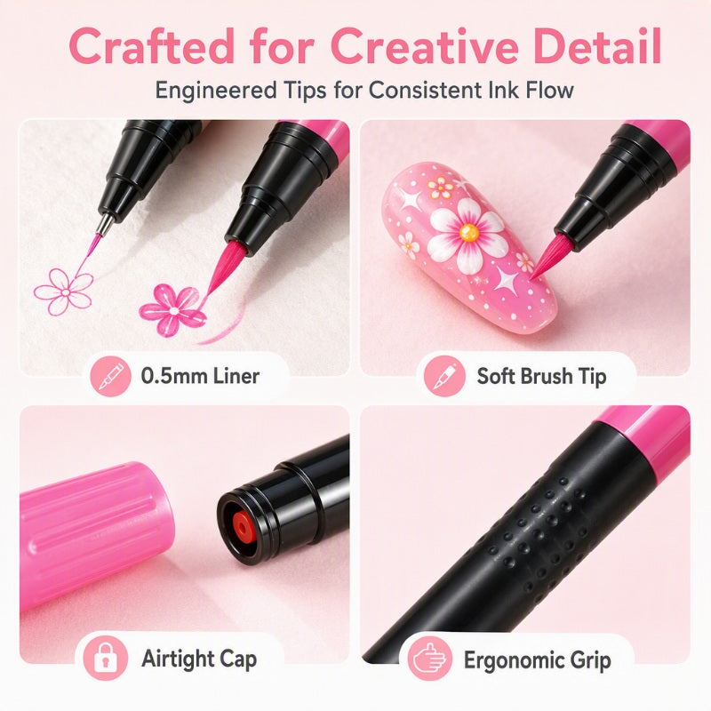 🎃 Halloween Flash Sale! 👻 35K+ Sold! 💅 24-Color Dual-Ended Nail Art Pens – DIY Manicure Kit 🎁